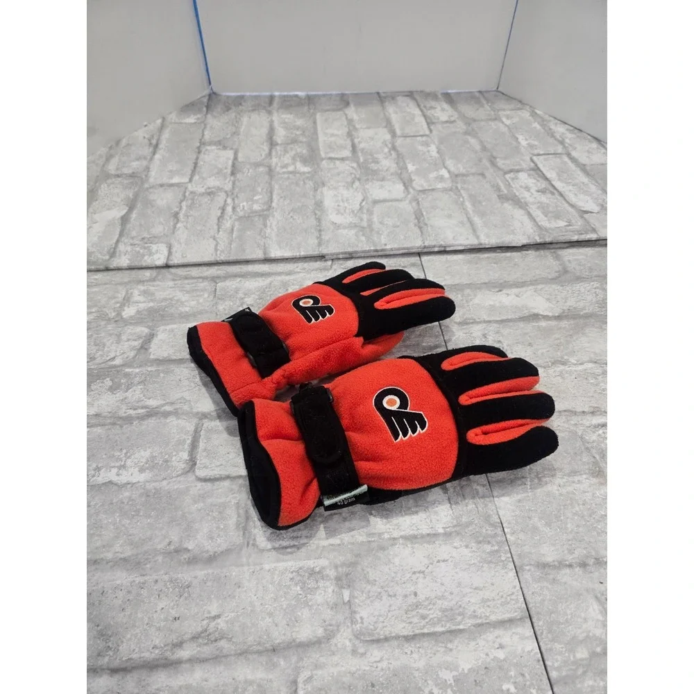 Philadelphia Flyers Waterproof Gloves NHL Fleece Snow Skiing Winter Cold Orange